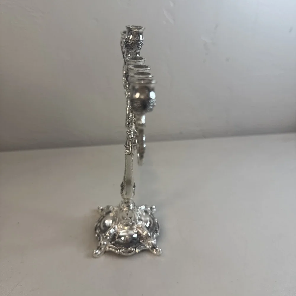 Silver-plated Hanukkah menorah, Legacy Judaica 9-branch shamash candle holder